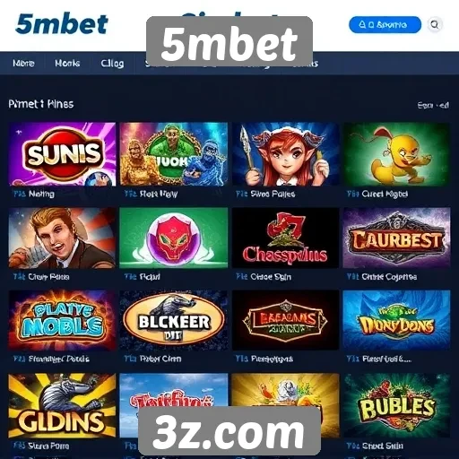 Variedade de jogos oferecidos no 5mbet